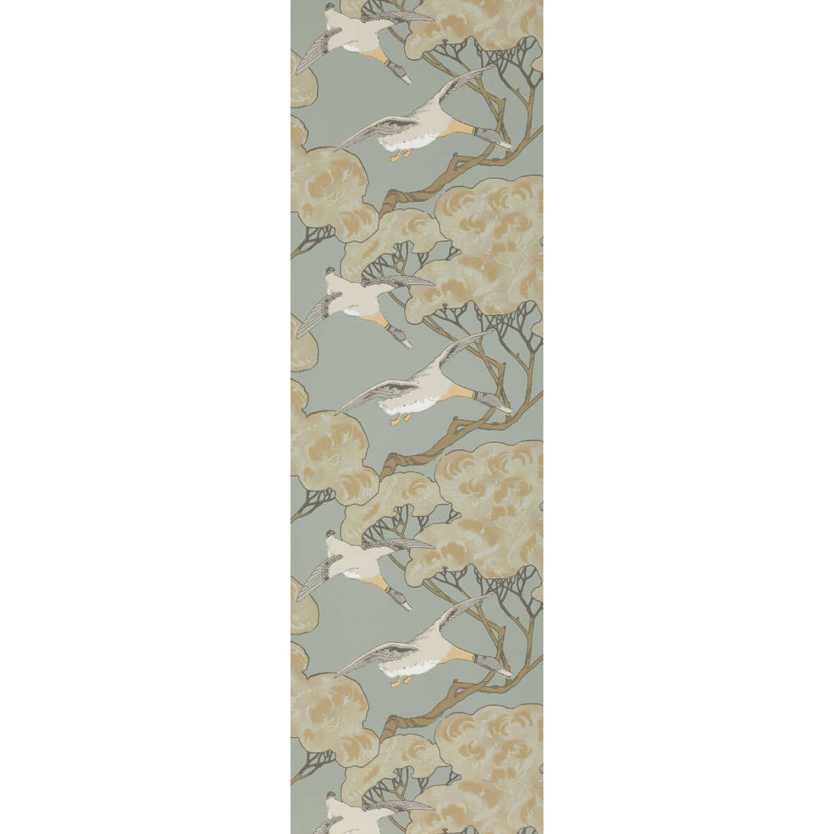 Flying Ducks - Slate Blue - MULBERRY Wallpaper