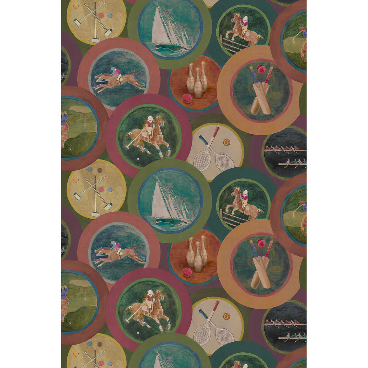Sporting Life - Plum - MULBERRY Wallpaper