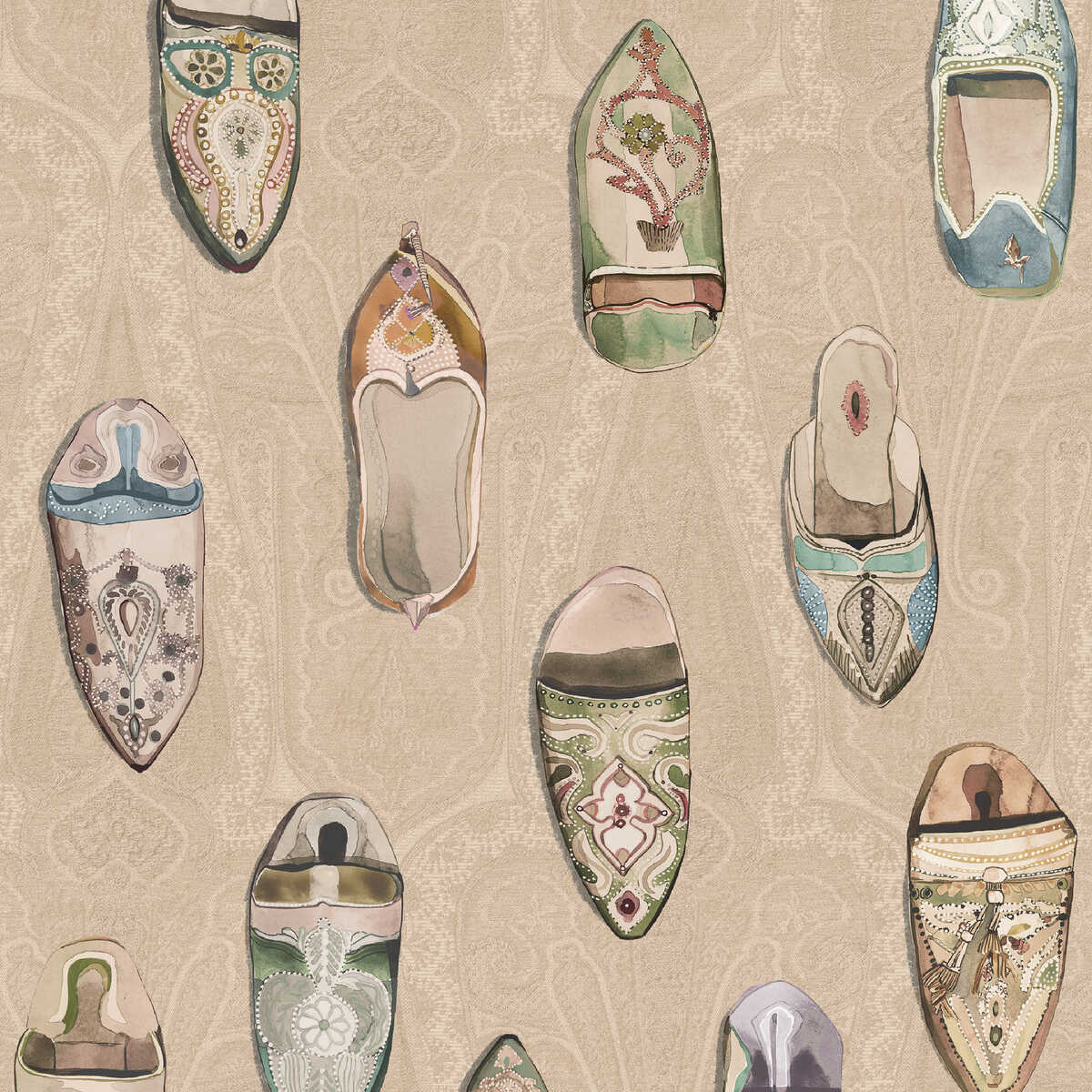 Babouches - Ivory - MULBERRY Wallpaper
