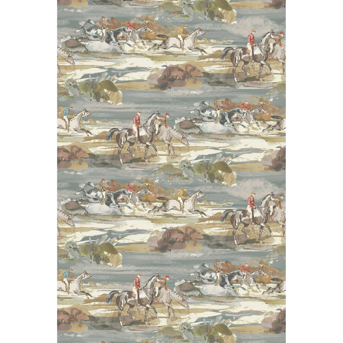 Morning Gallop - Blue/Sand - MULBERRY Wallpaper