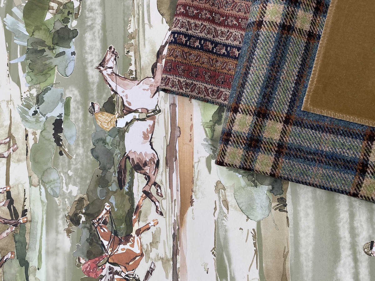 Morning Gallop - Antique - MULBERRY Wallpaper