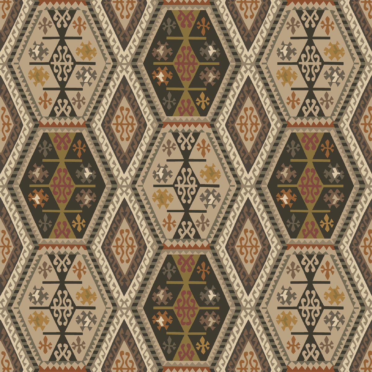 Buckland - Woodsmoke - Mulberry Wallpaper