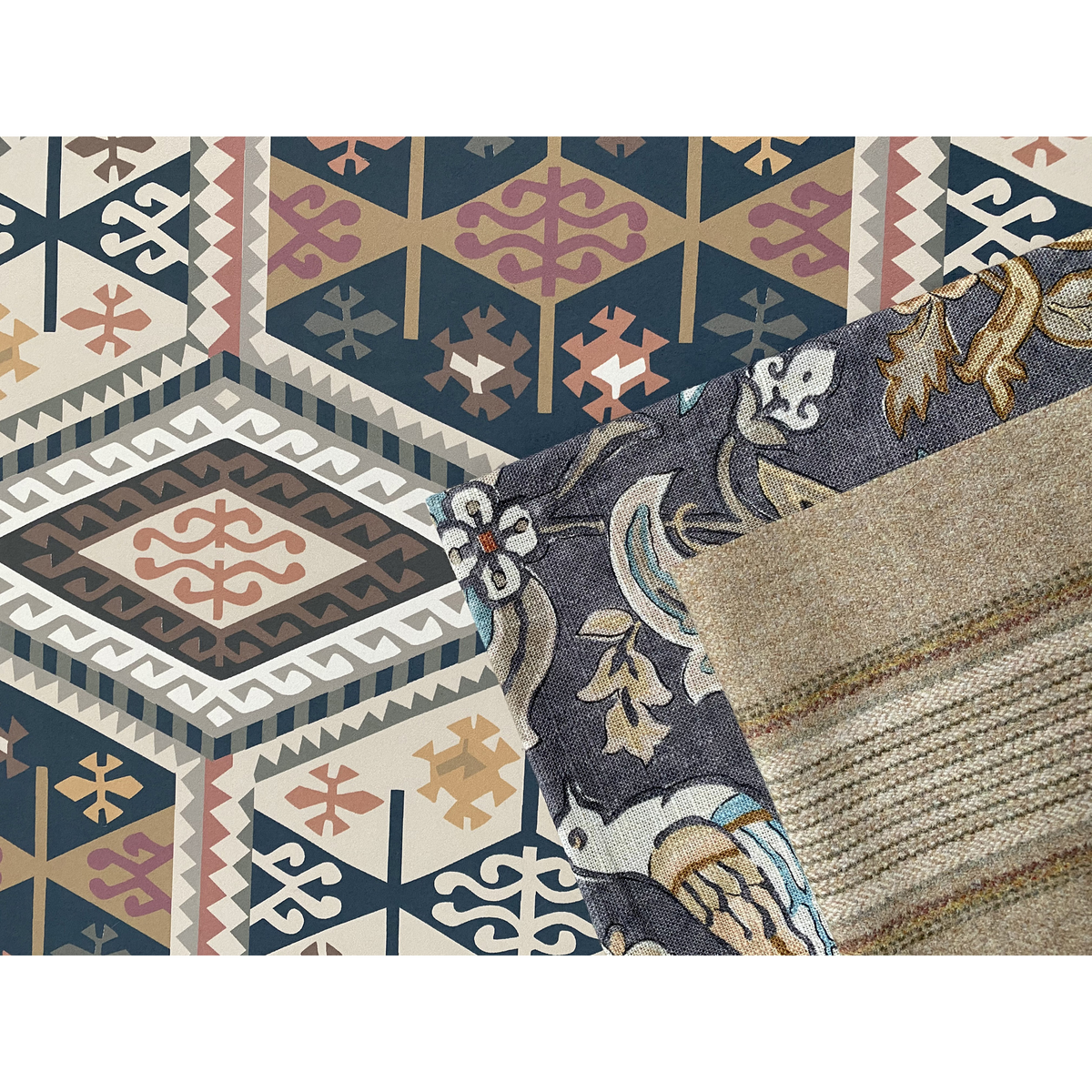 Buckland - Woodsmoke - Mulberry Wallpaper