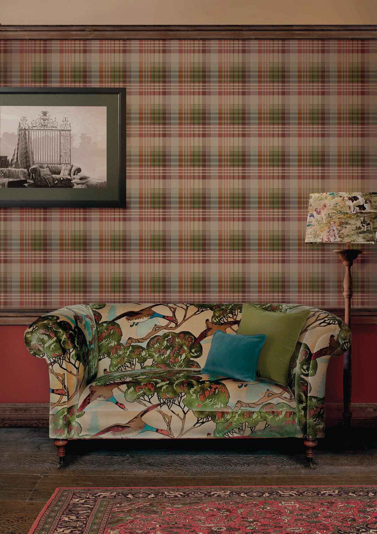 Fg100v540 Mulberry Ancient Tartan Red Plum Mulberry Wallpaper - MULBERRY Wallpaper