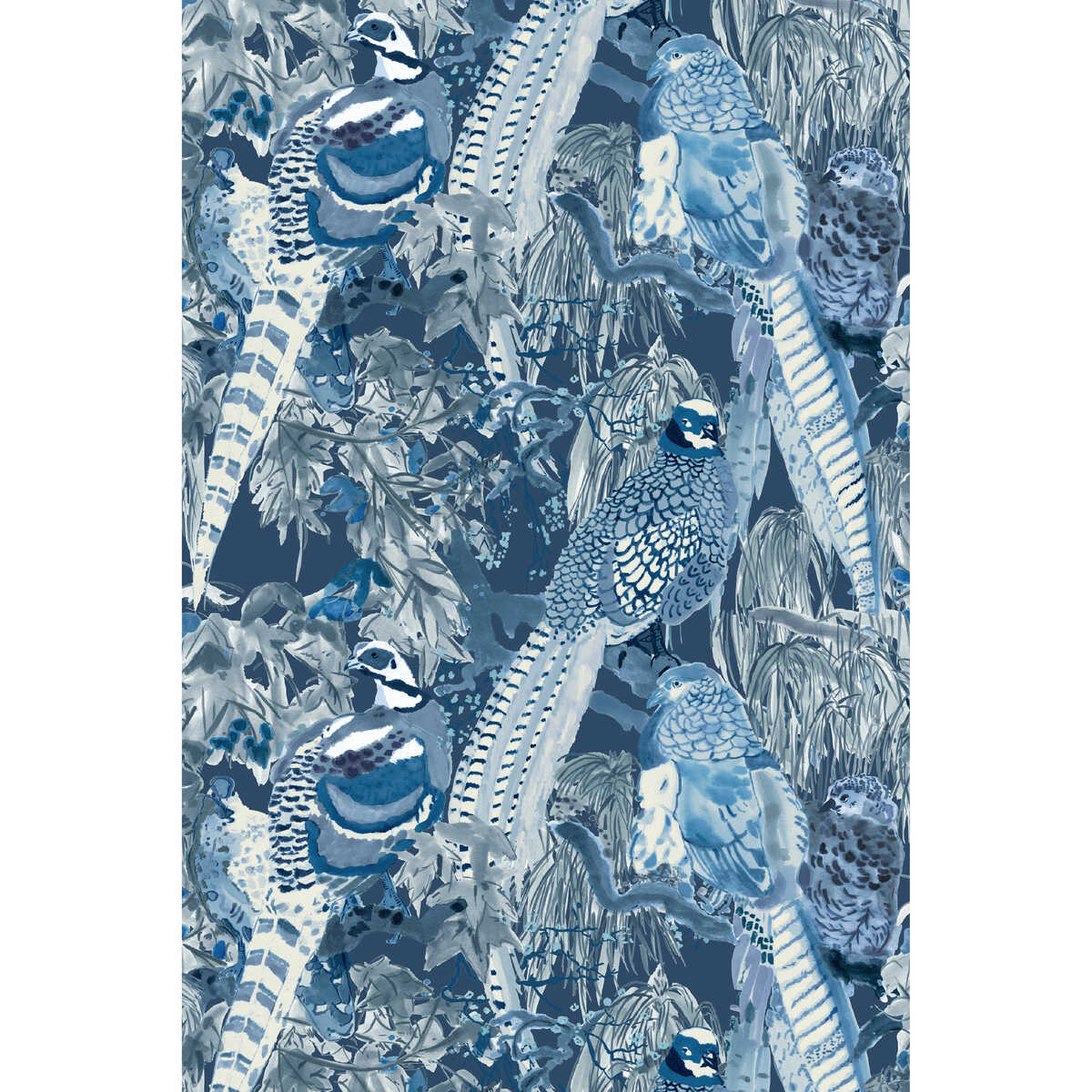 Game Birds - Indigo - MULBERRY Papel pintado