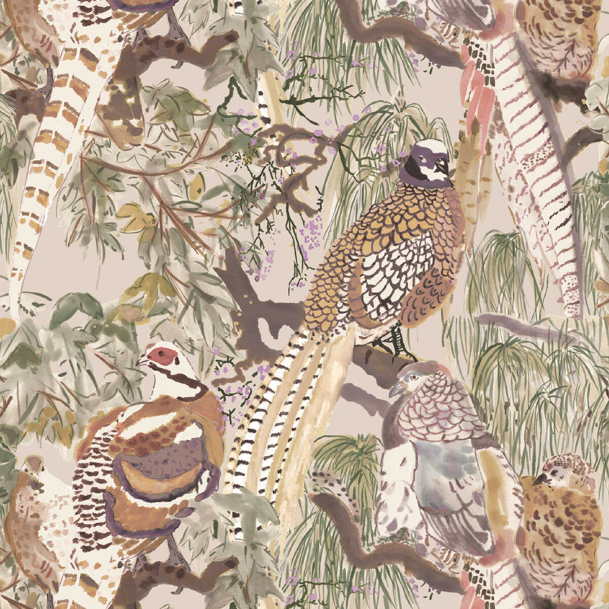 Game Birds - Antique - MULBERRY Papel pintado