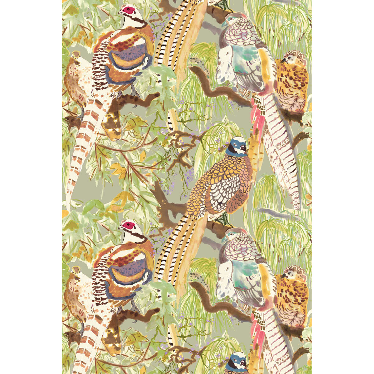 Game Birds - Multi - MULBERRY Wallpaper