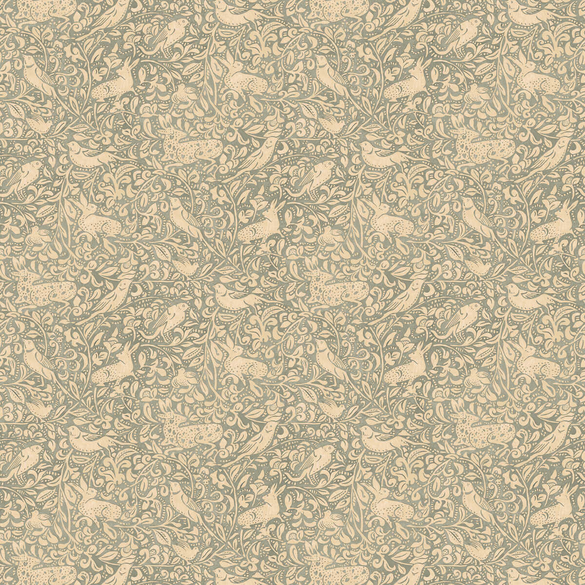 Hedgerow - Soft Teal - MULBERRY Wallpaper