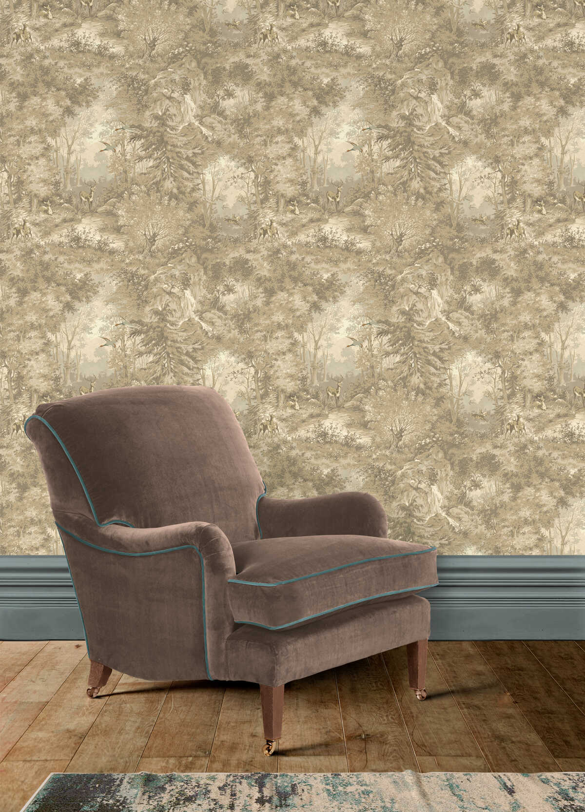 Mulberry Woodland - Woodsmoke - MULBERRY Wallpaper