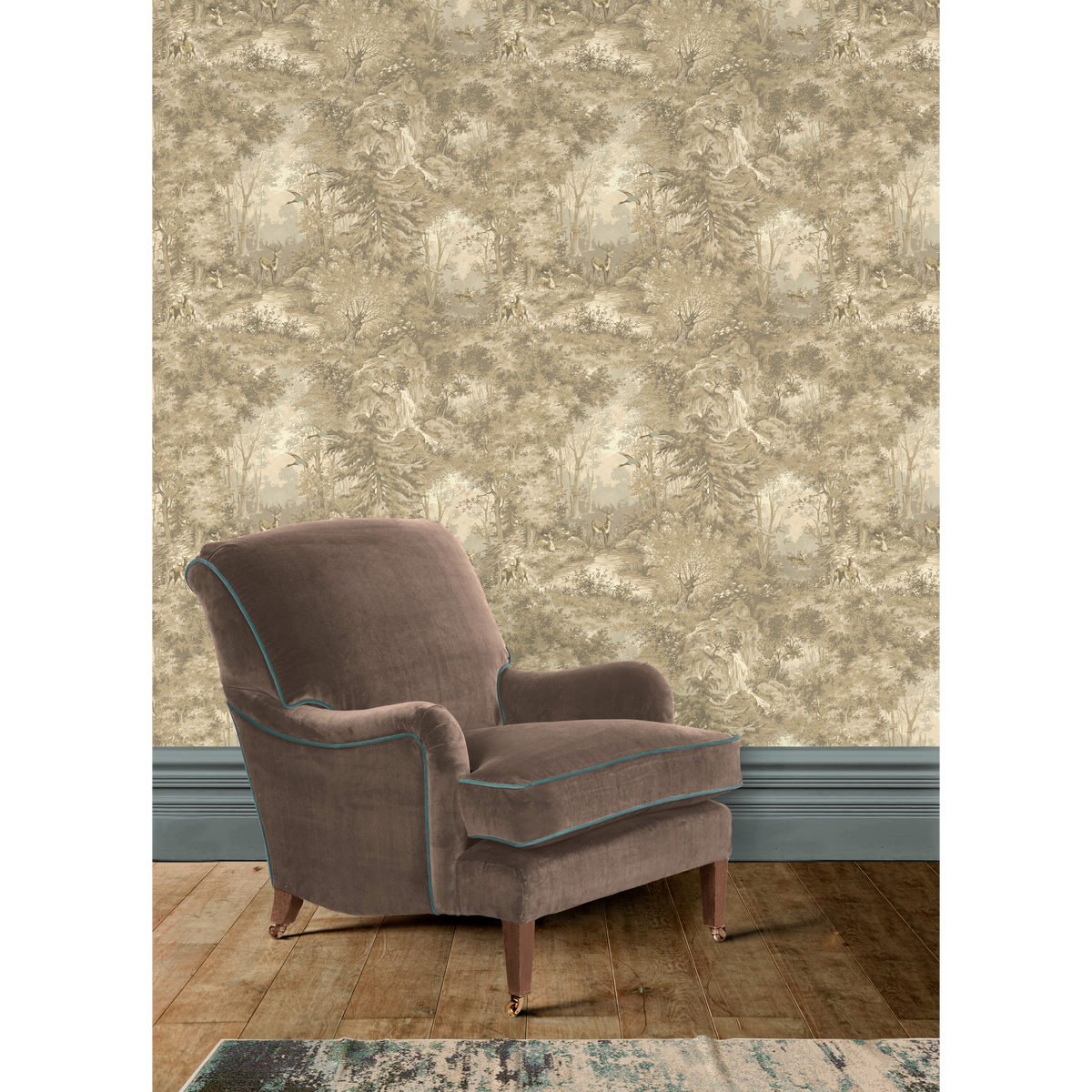 Mulberry Woodland - Woodsmoke - Mulberry Wallpaper