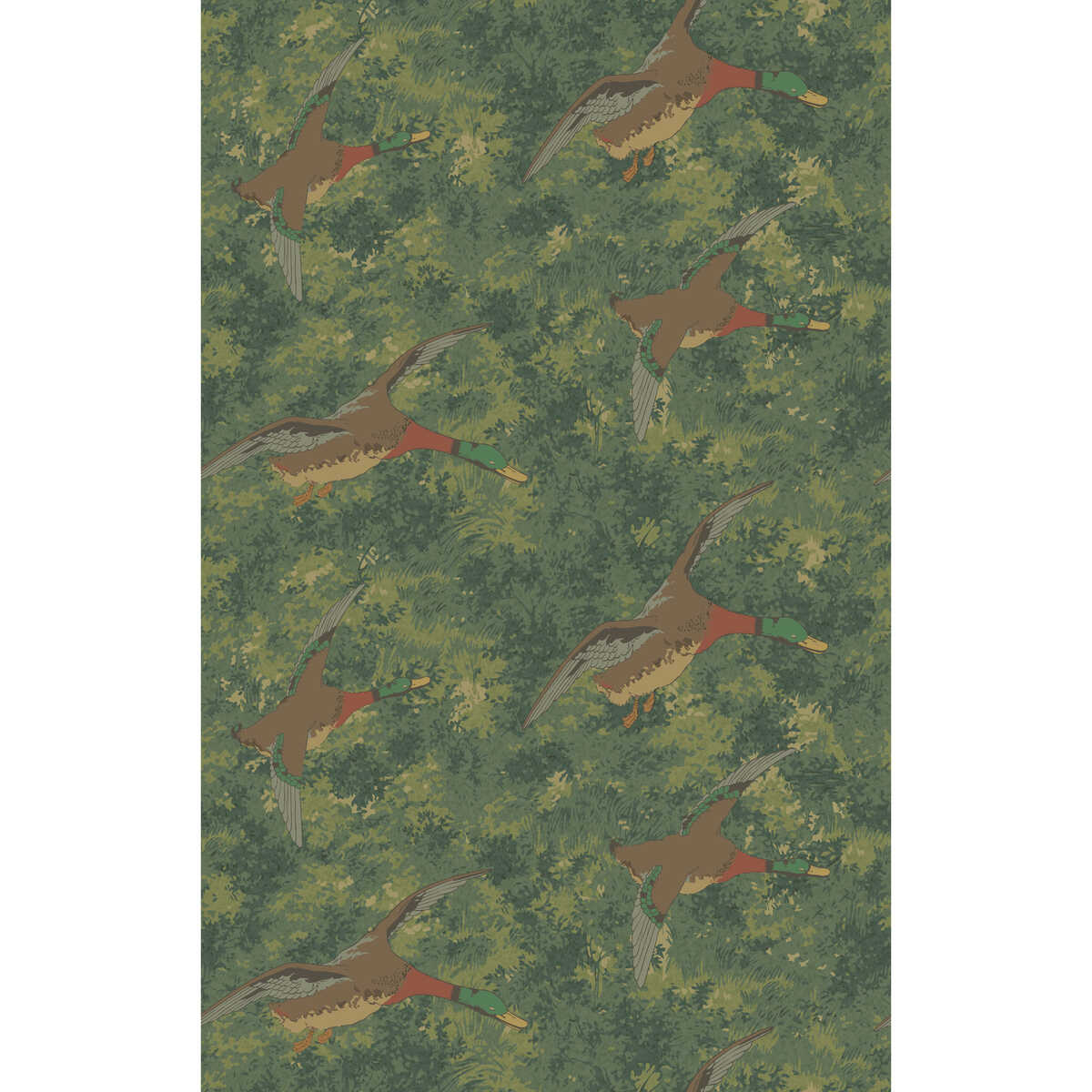 Forest Ducks - Emerald - MULBERRY Wallpaper