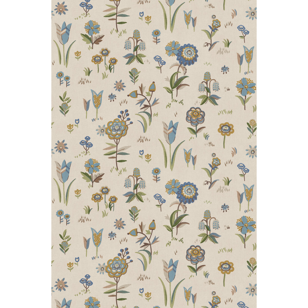 Firle Meadow - Blue - FG135.H101.0 - Mulberry Wallpaper - Mulberry Wallpaper