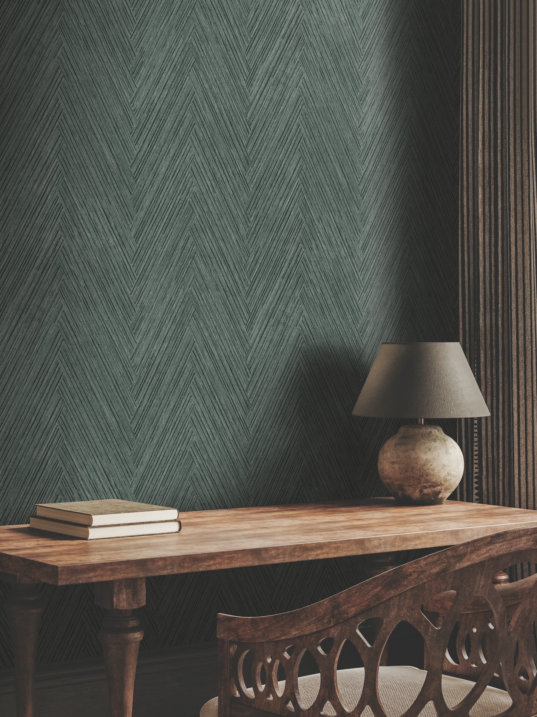thatched-chevron-wallpaper-bottle-green-york-wallcoverings-fm1054