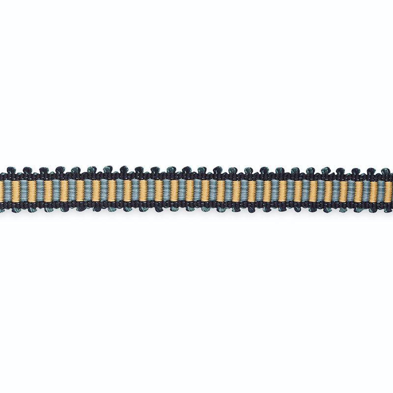 KIM-GIMP-SLK-W-PICOT-EDGE-1-2-GOLD-INDIGO-NAVY-SCHUMACHER-G520-3 - Schumacher Recortar