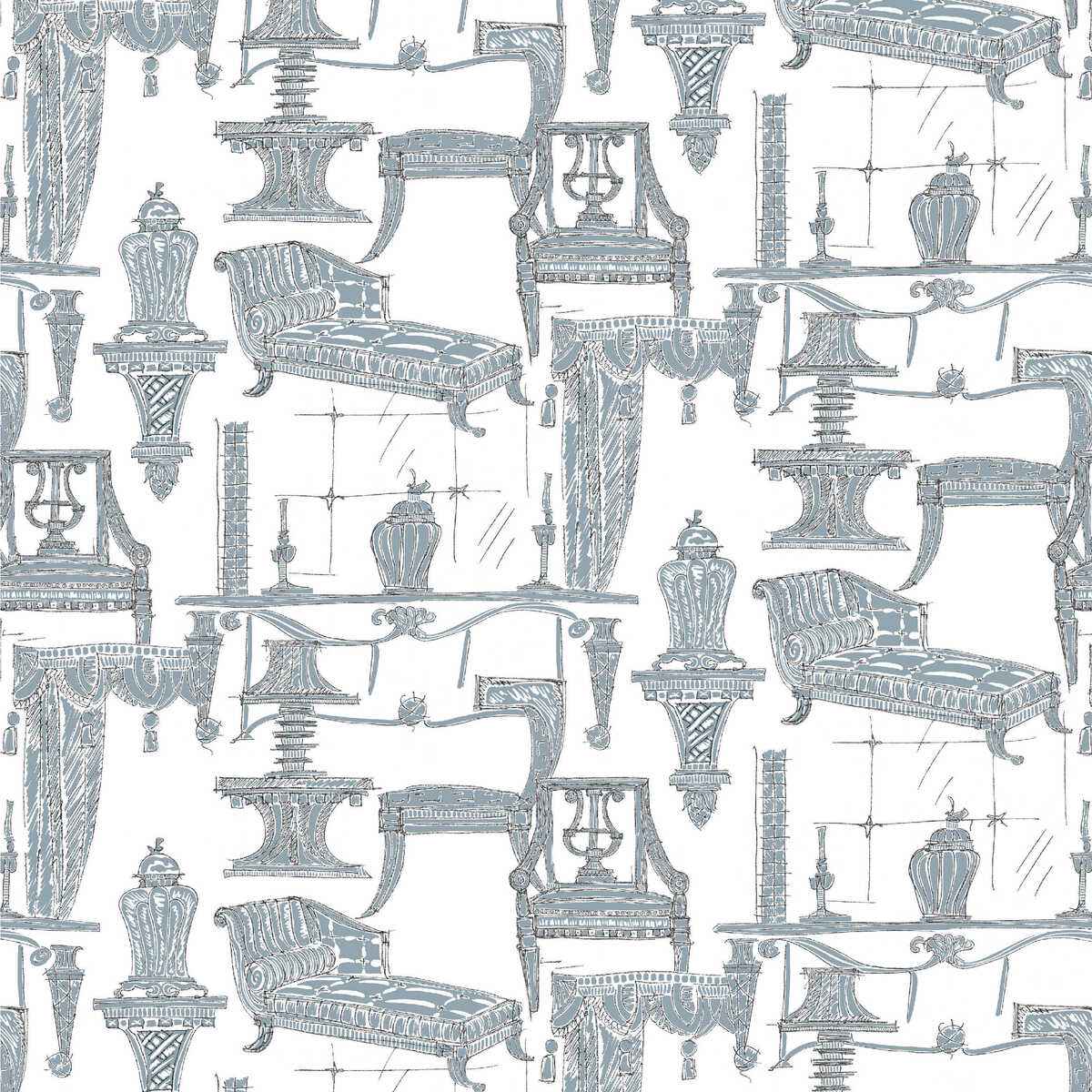 Gdt51870030 Blanca Blanco Azul Gaston Y Daniela Fabric