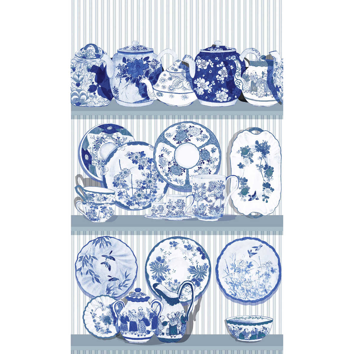 Tea Time - Azul - GASTON Y DANIELA Wallpaper