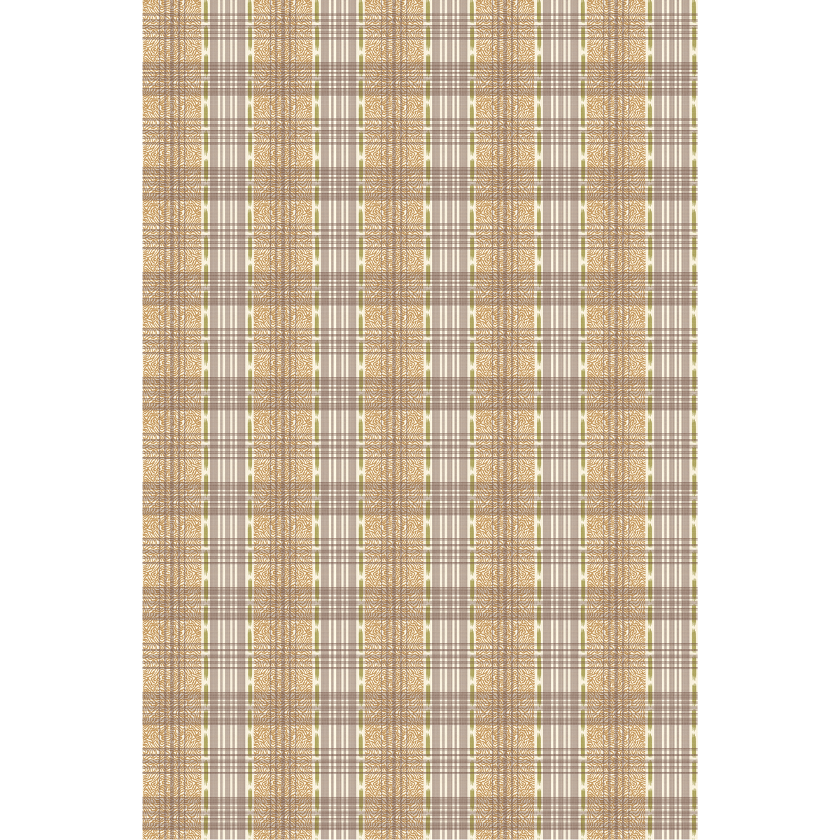 George & Minnie Squiggle Check - Walnut/Ochre - George & Minnie Fabric