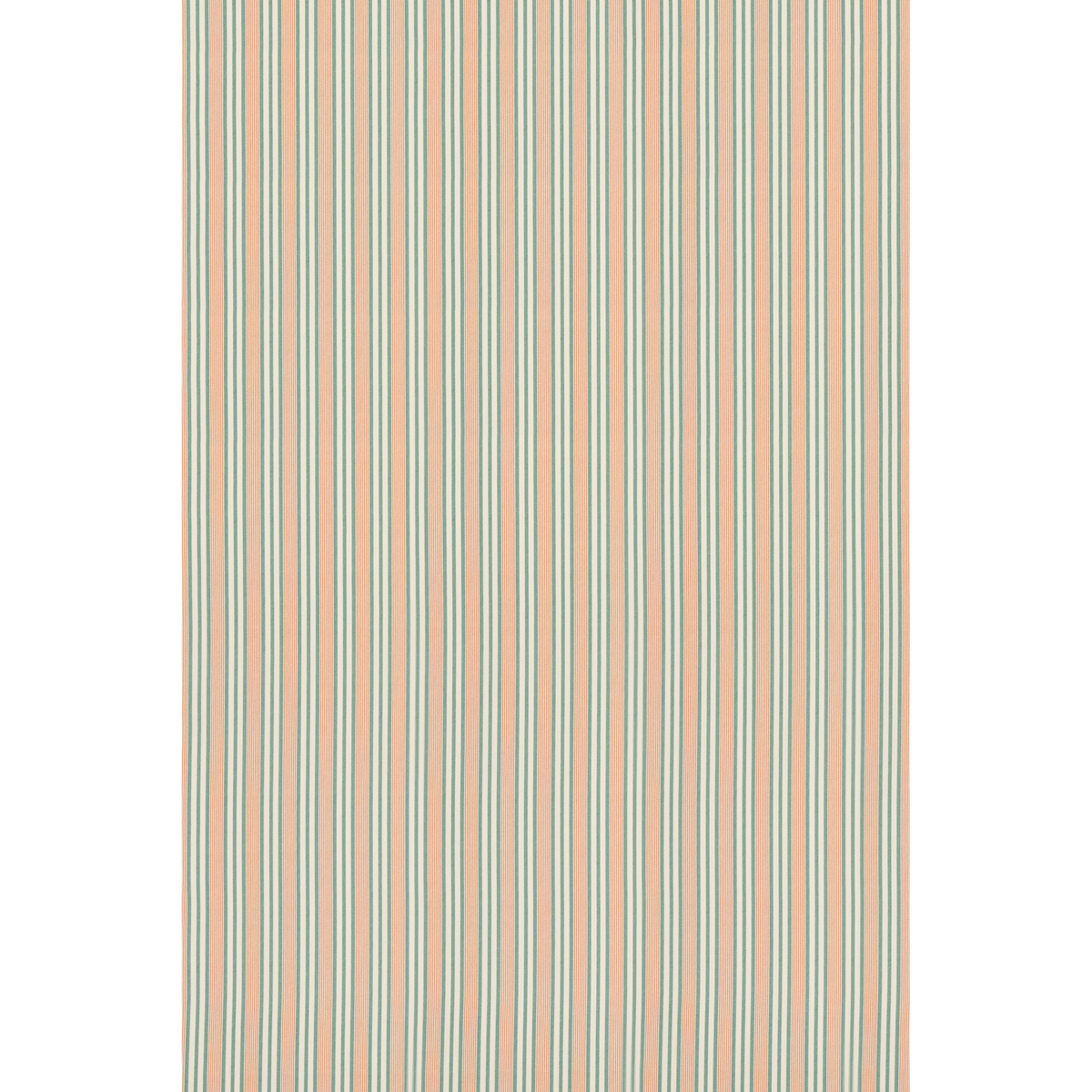 George & Minnie Loom Stripe - Aqua/Coral - George & Minnie Fabric