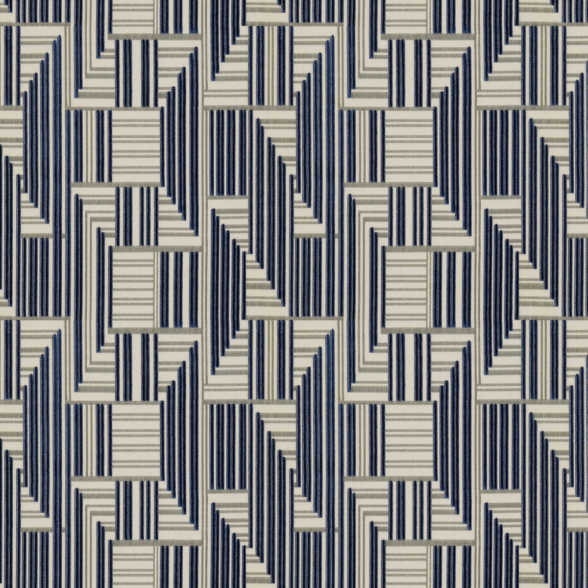 Cuboid Velvet - Navy/Grey - LEE JOFA MODERN Fabric