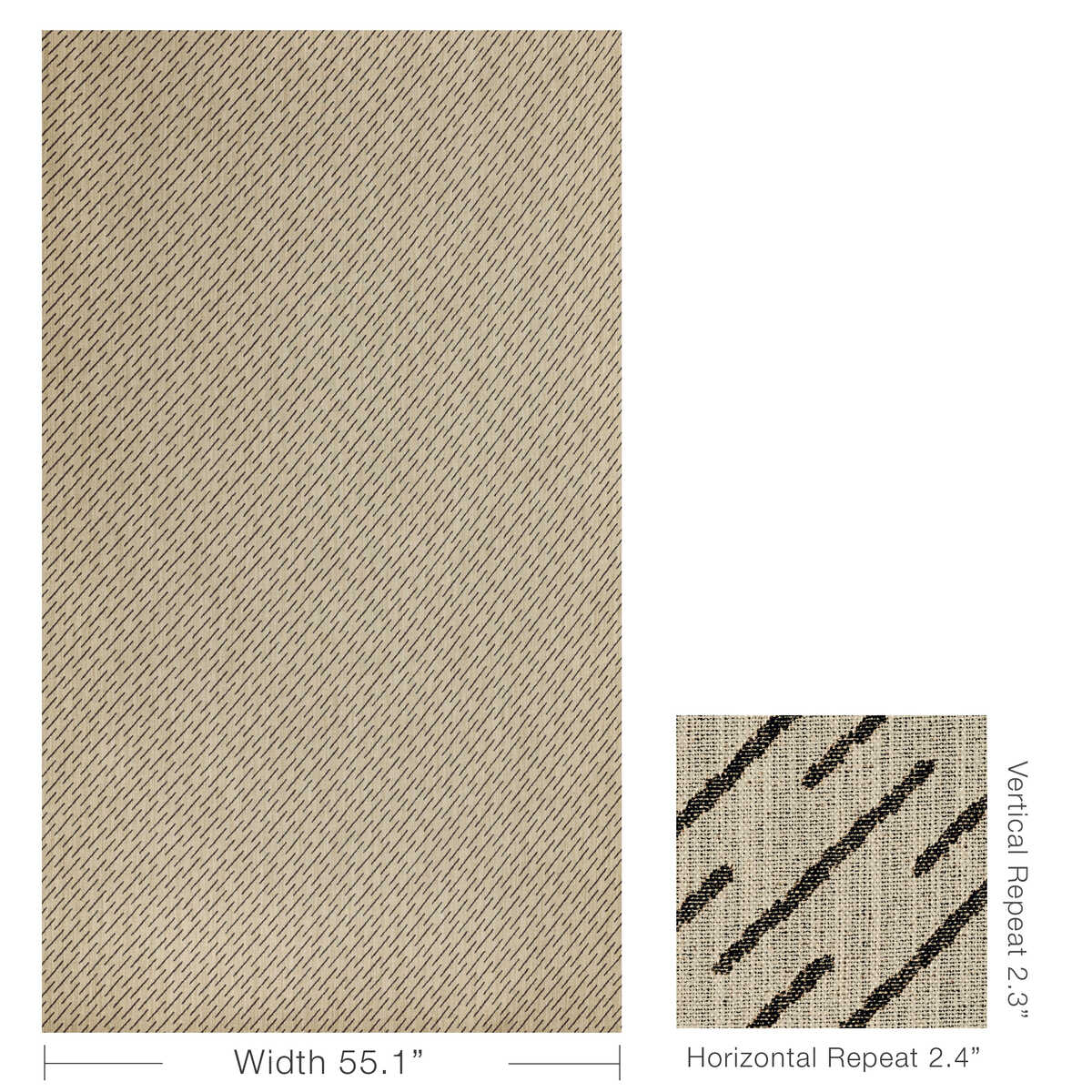 Esker Weave - Ebony/Ivory - LEE JOFA MODERN Fabric