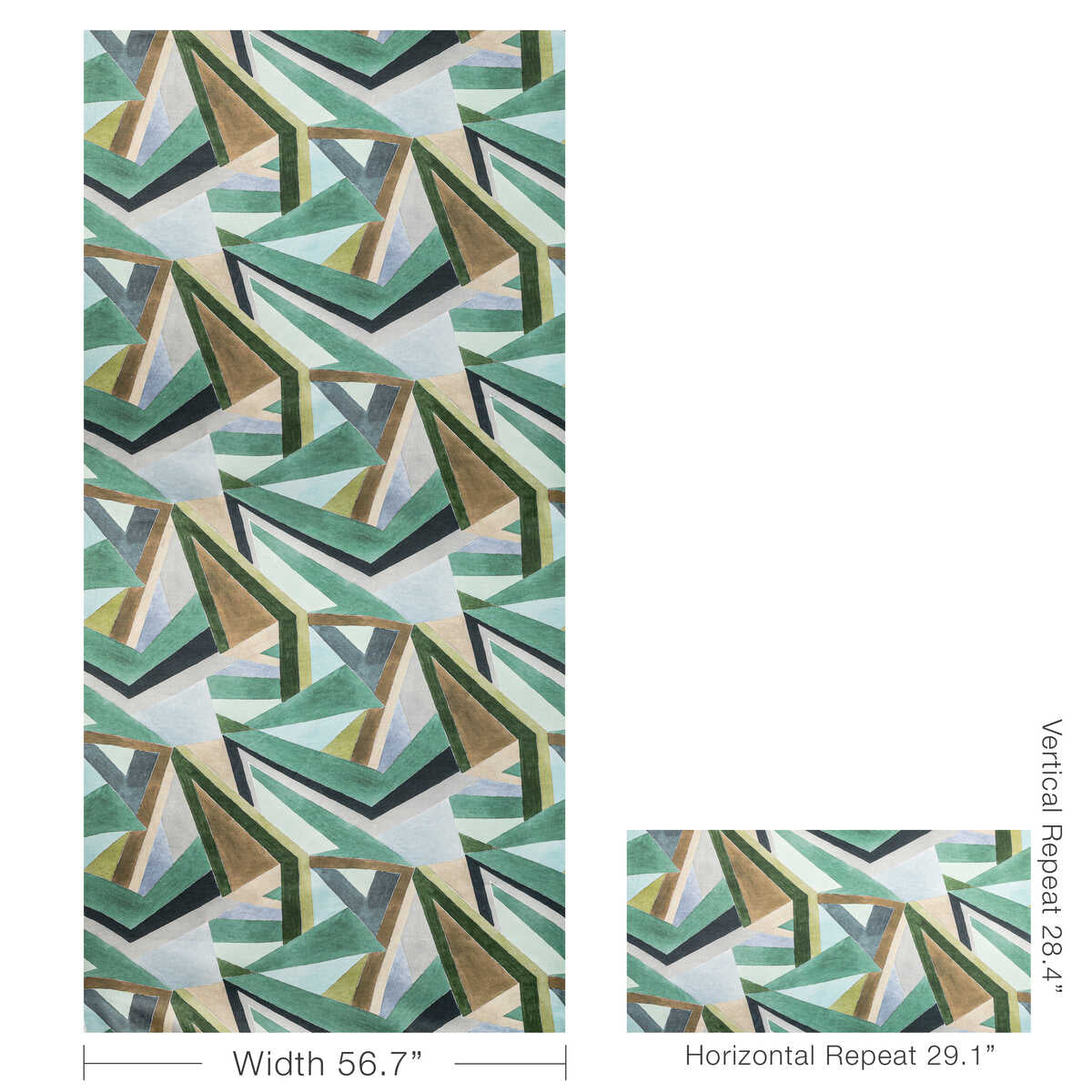 Roulade Print - Juniper/Buff - LEE JOFA MODERN Fabric
