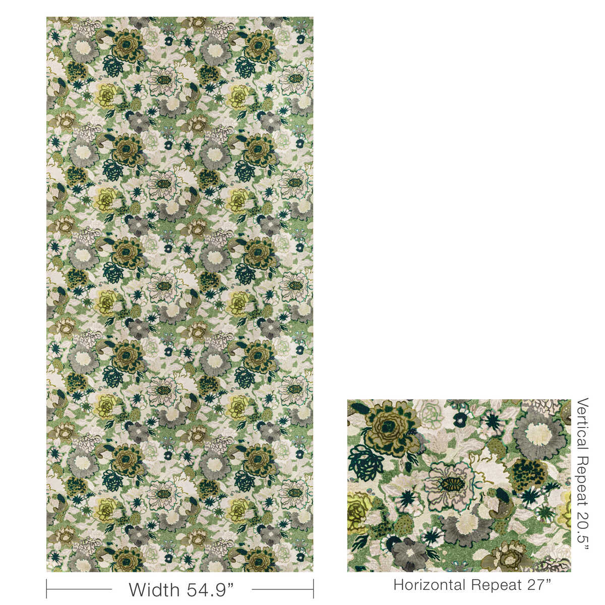 Arioso Print - Stone/Jade - LEE JOFA MODERN Fabric