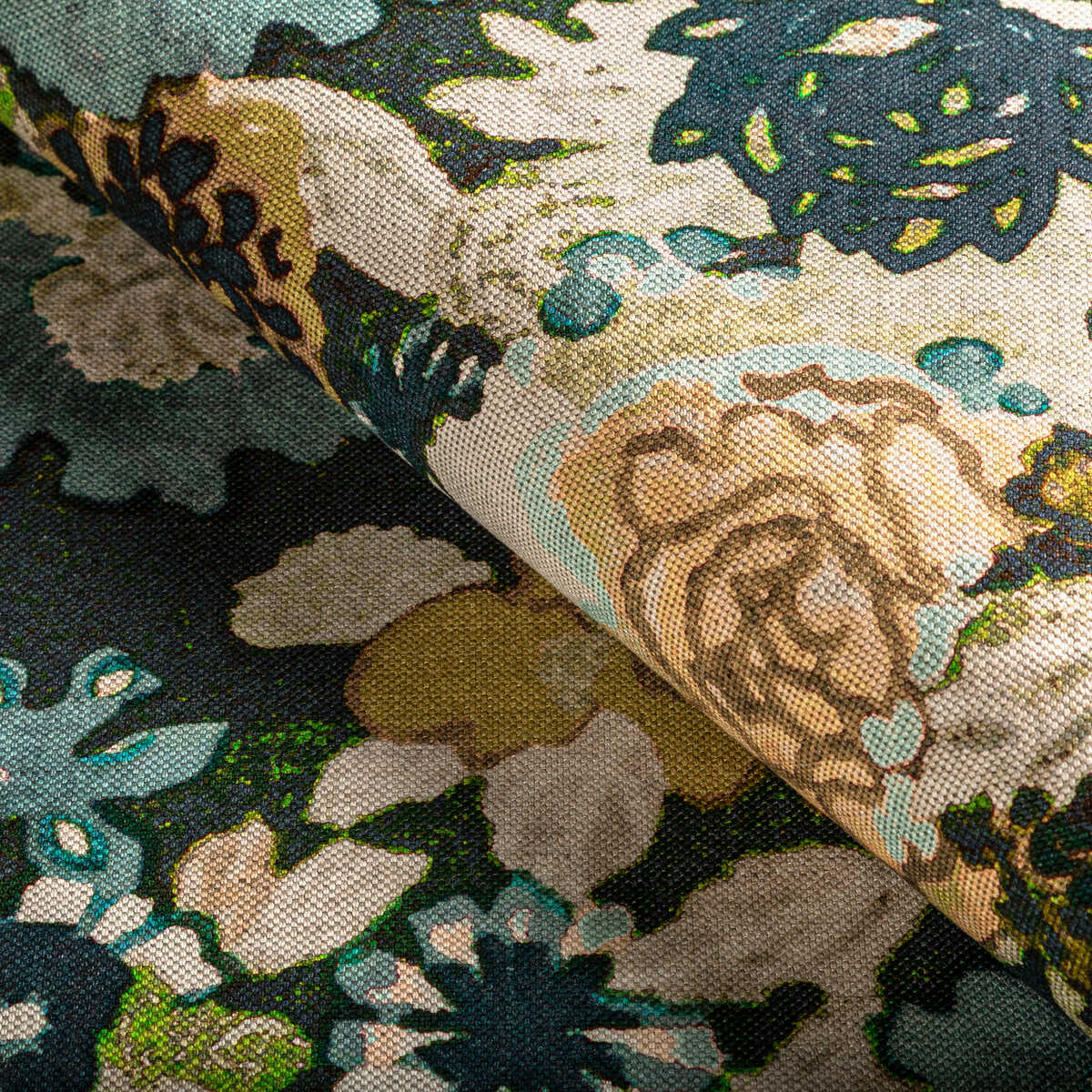Arioso Print - Marine/Citron - LEE JOFA MODERN Fabric