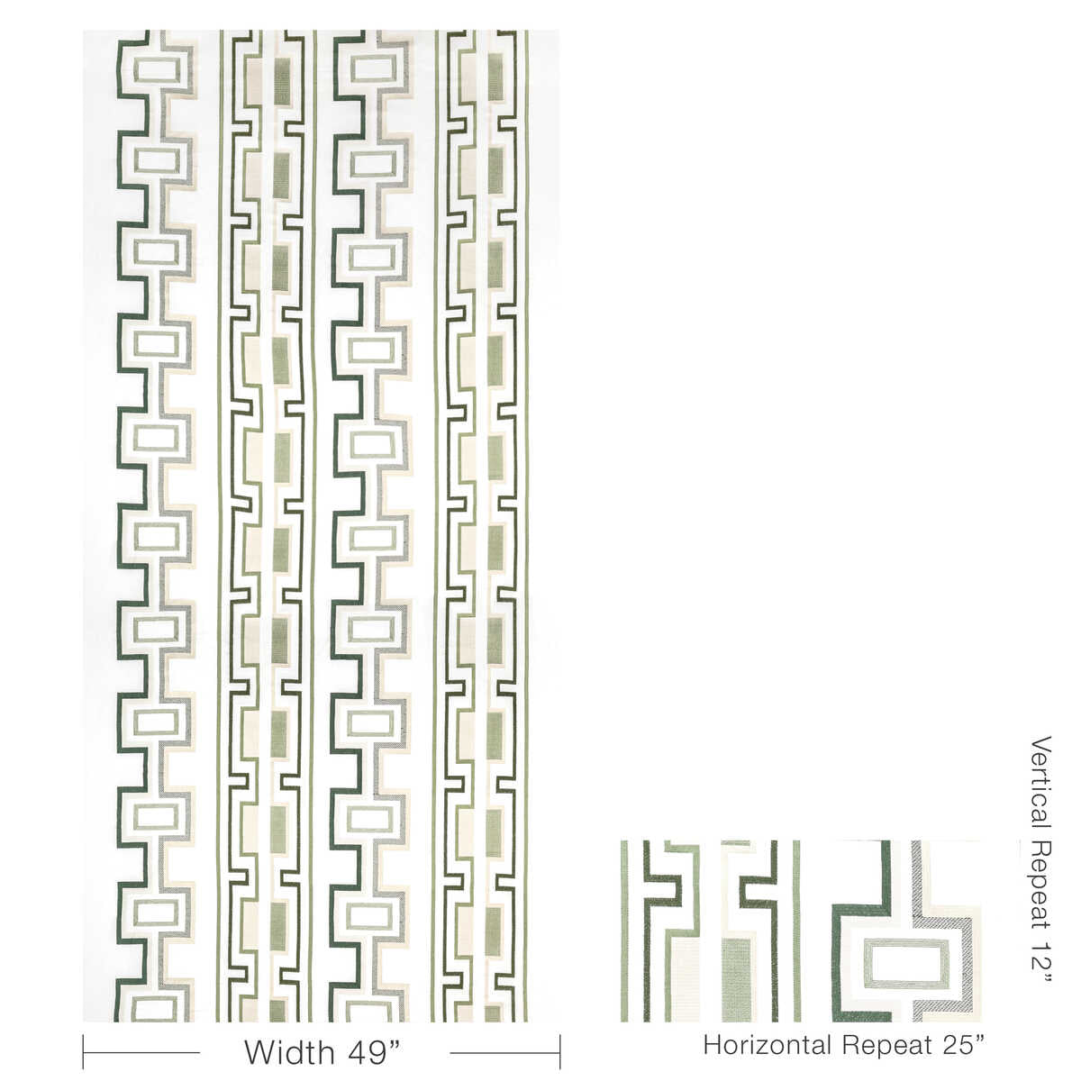Tritone Embroidery - Sage - LEE JOFA MODERN Fabric