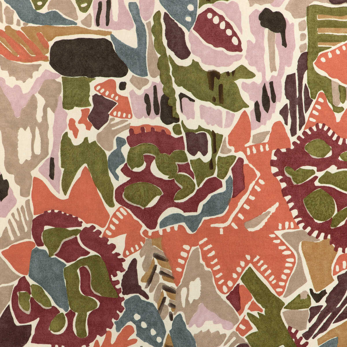 Chrystie Print - Plum/Clay - LEE JOFA MODERN Fabric