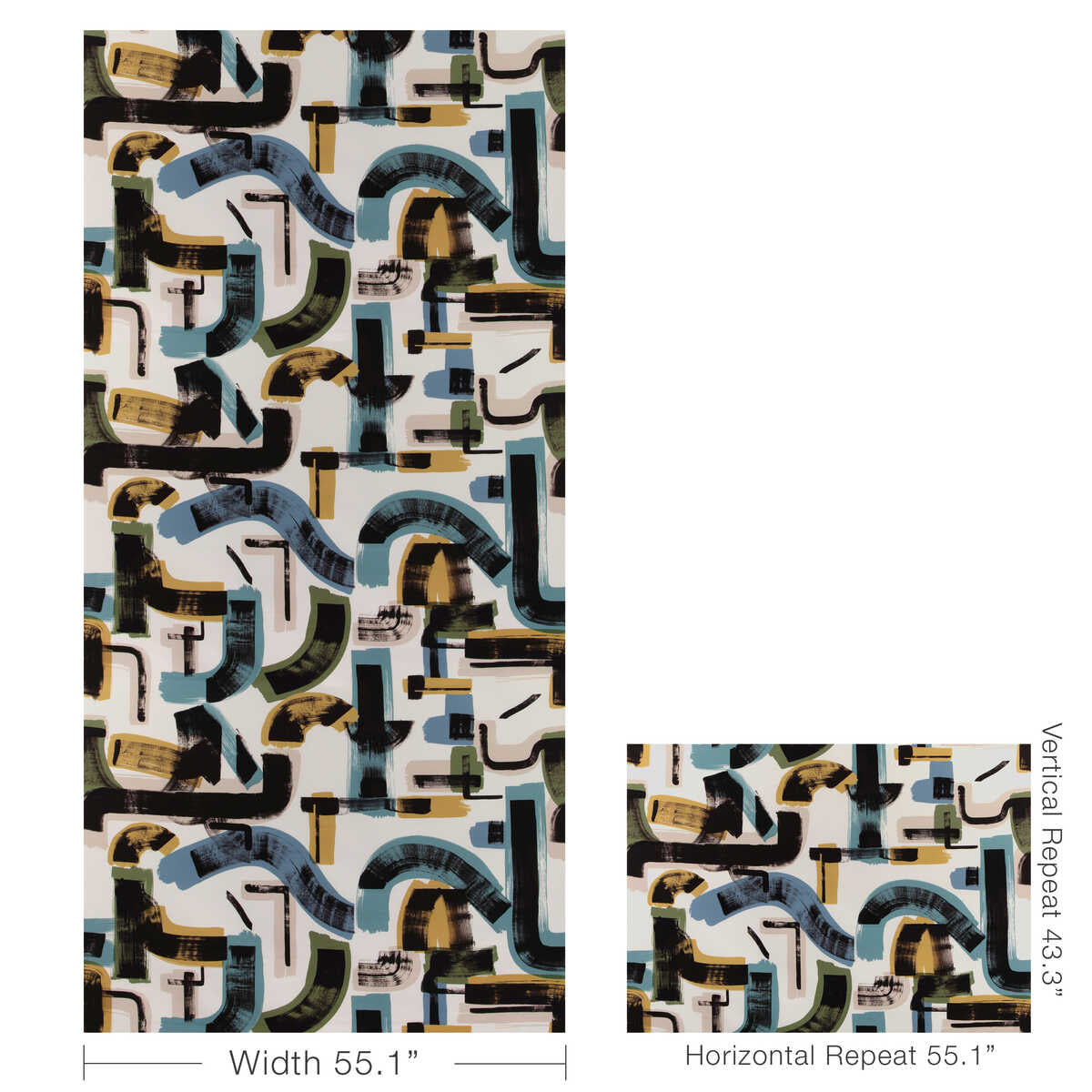 Bleecker Print - Lake/Fern - LEE JOFA MODERN Fabric