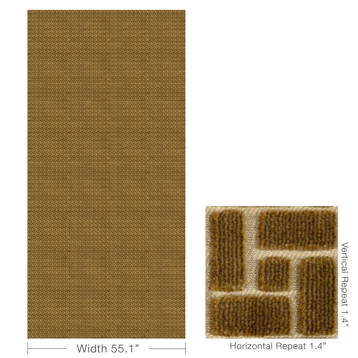 Fieldstone Velvet - Gold - LEE JOFA MODERN Fabric