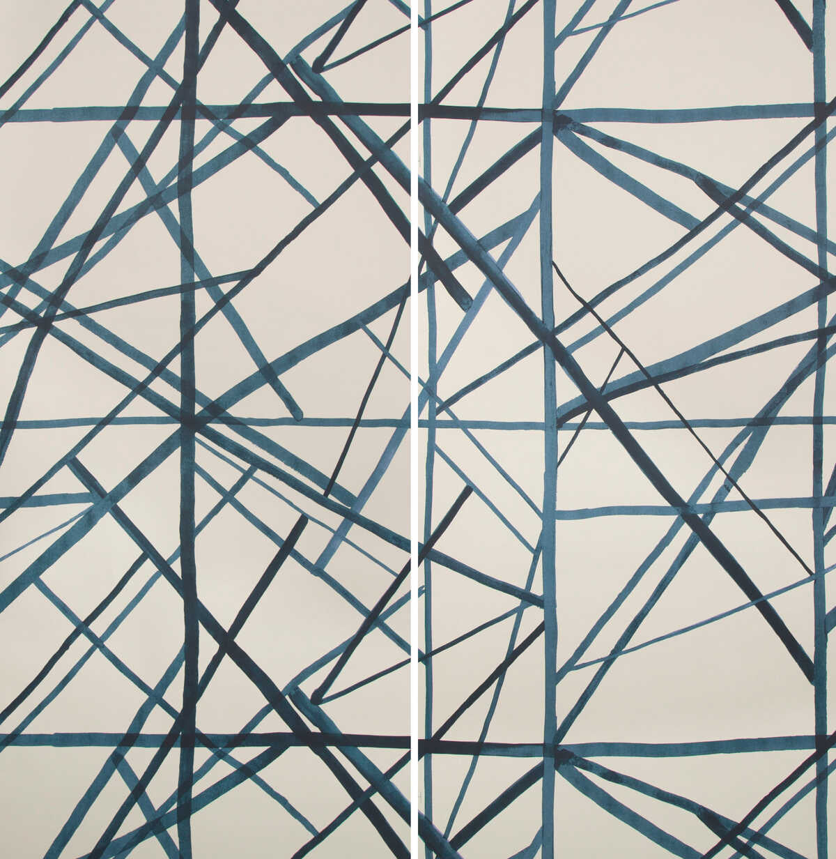 Channels Paper - Periwinkle/Oat - LEE JOFA MODERN Wallpaper