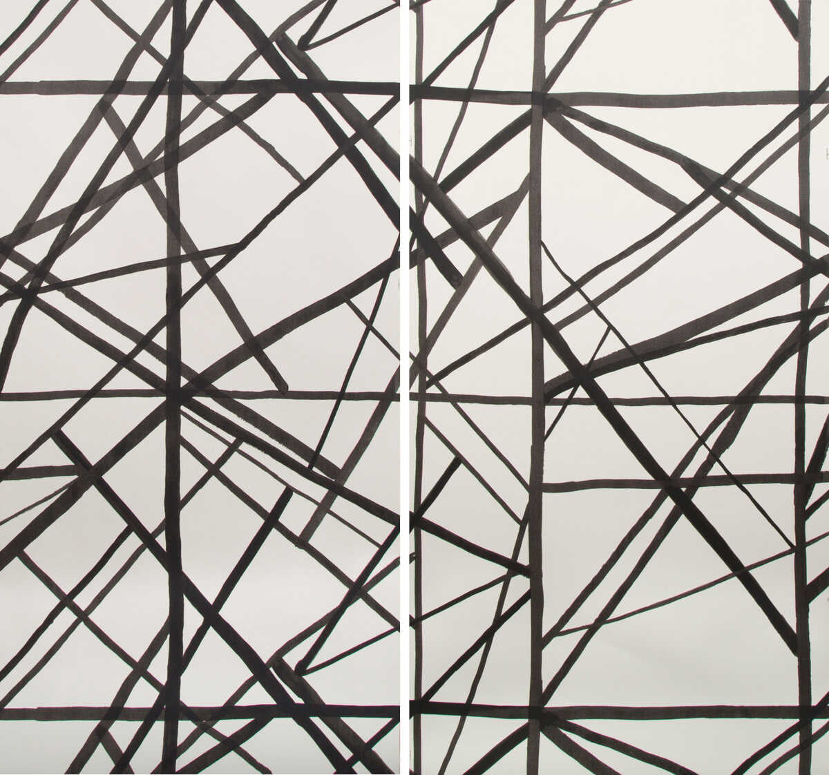 Channels Paper - Ebony/Ivory - LEE JOFA MODERN Wallpaper