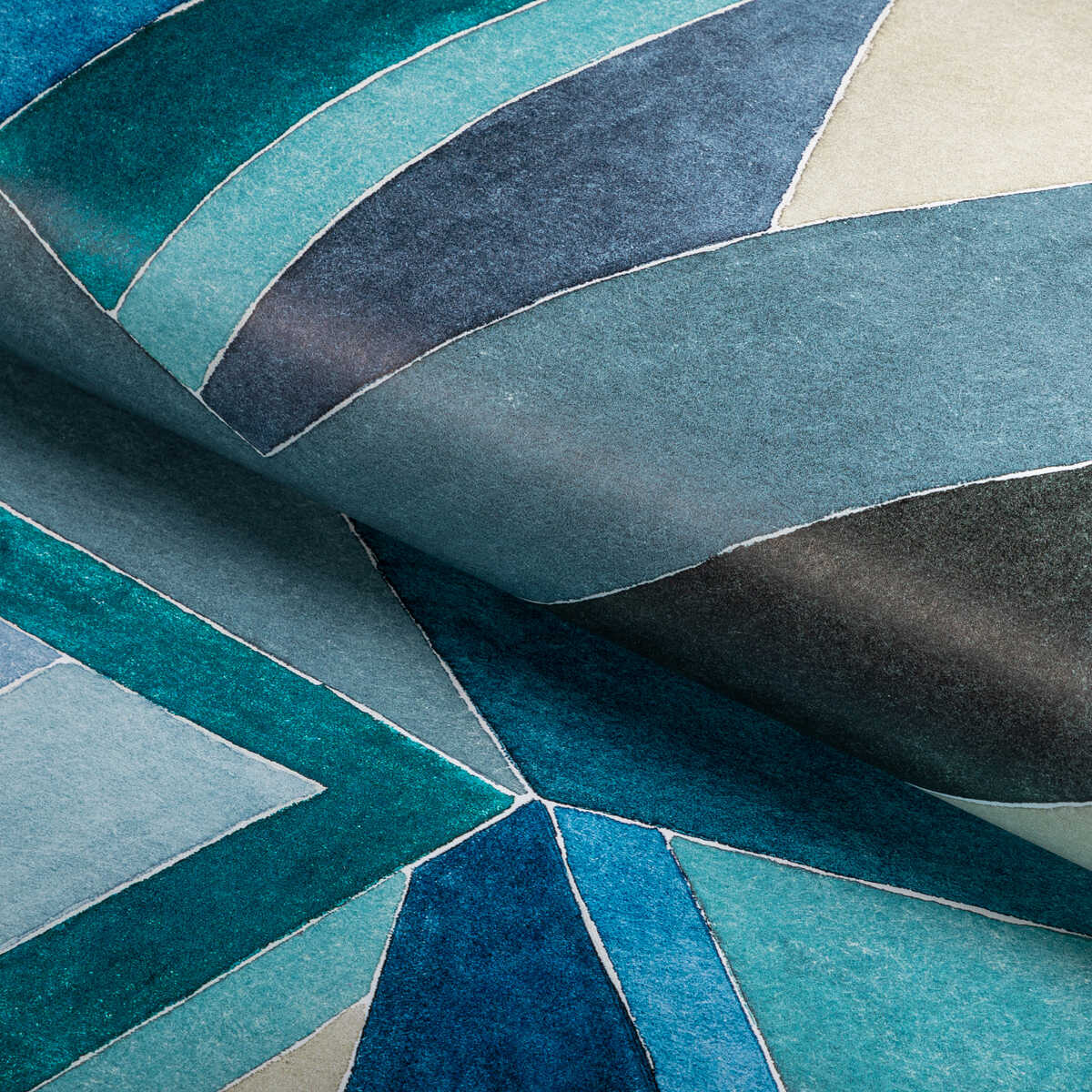 Roulade Paper - Navy/Teal - LEE JOFA MODERN Wallpaper