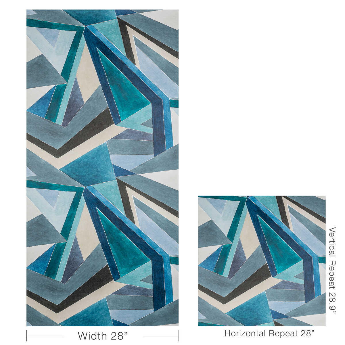 Roulade Paper - Navy/Teal - LEE JOFA MODERN Wallpaper