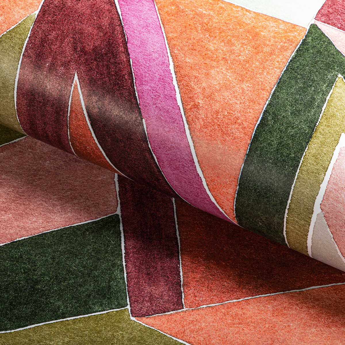 Roulade Paper - Rose/Leaf - LEE JOFA MODERN Wallpaper
