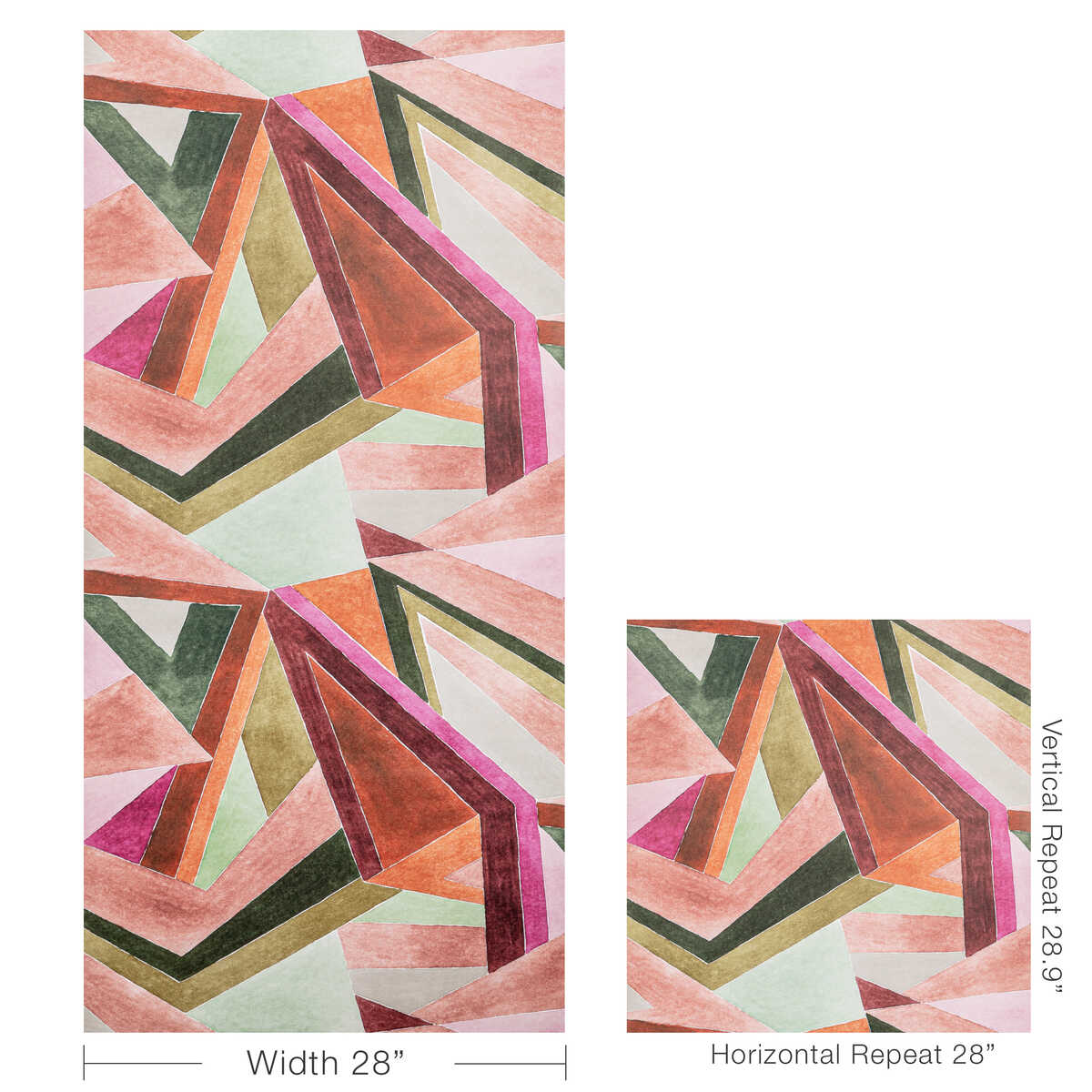Roulade Paper - Rose/Leaf - LEE JOFA MODERN Wallpaper
