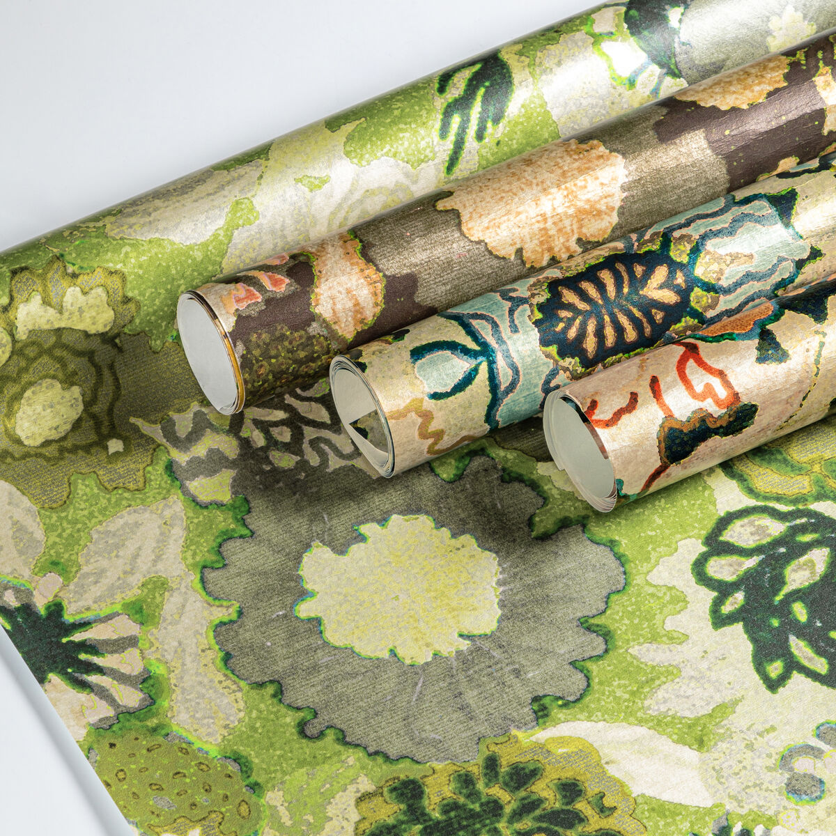 Arioso Paper - Marine/Citron - Lee Jofa Modern Wallpaper