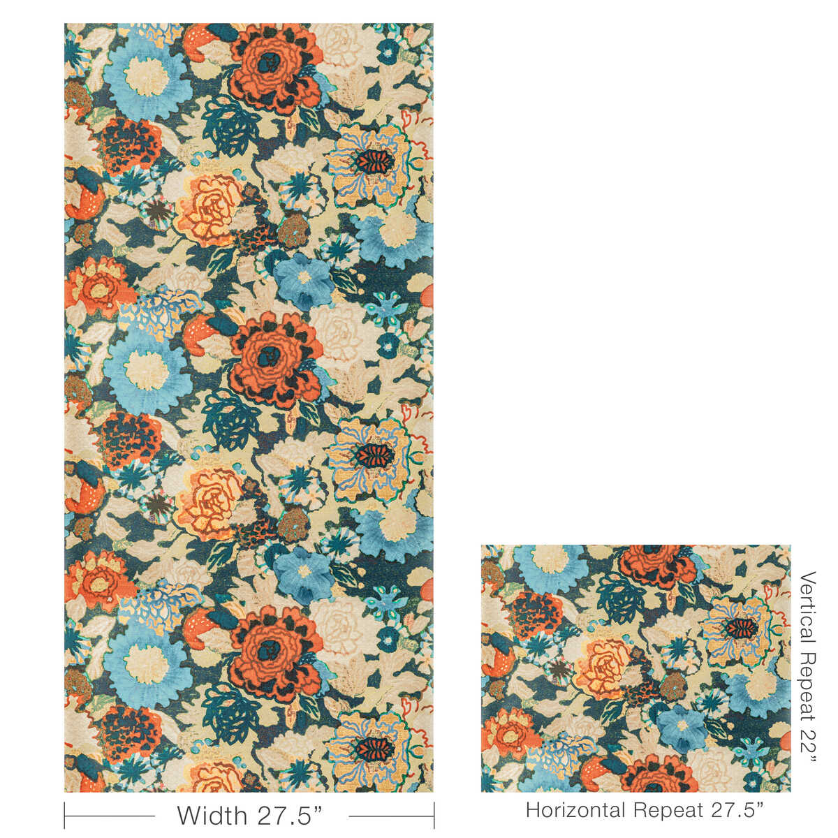 Arioso Paper - Sea/Spice - LEE JOFA MODERN Wallpaper