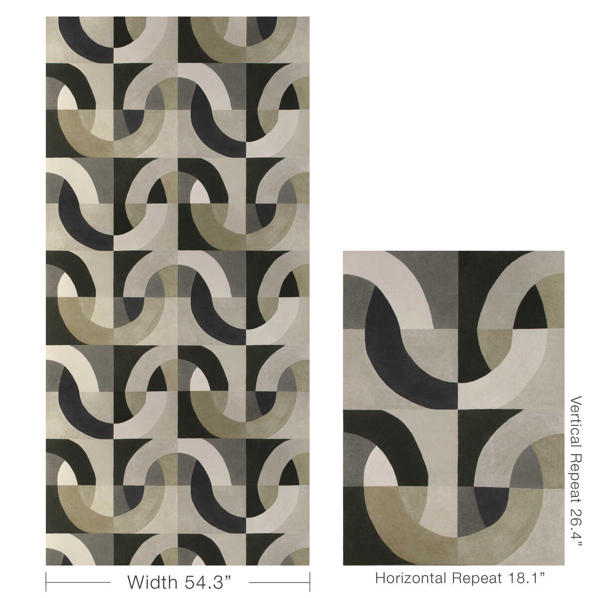Colonnade Paper - Onyx - LEE JOFA MODERN Wallpaper