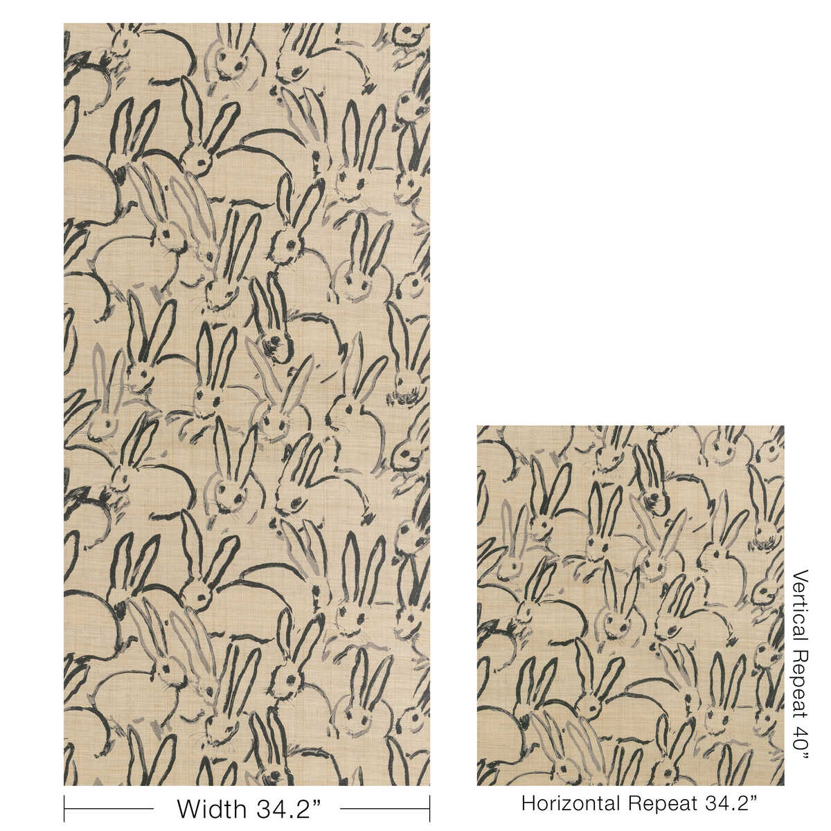 Hutch Raffia - Ink - LEE JOFA MODERN Wallpaper