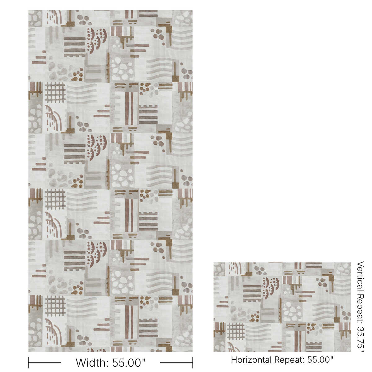 Veda Wc - Limestone/Bark - LEE JOFA MODERN Wallpaper