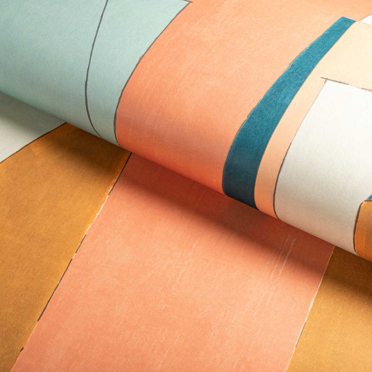 District Paper - Apricot - LEE JOFA MODERN Wallpaper