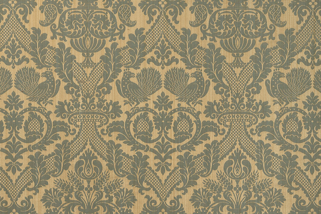 Damas Tanlay - Beige/Bleu - Scalamandre Fabric