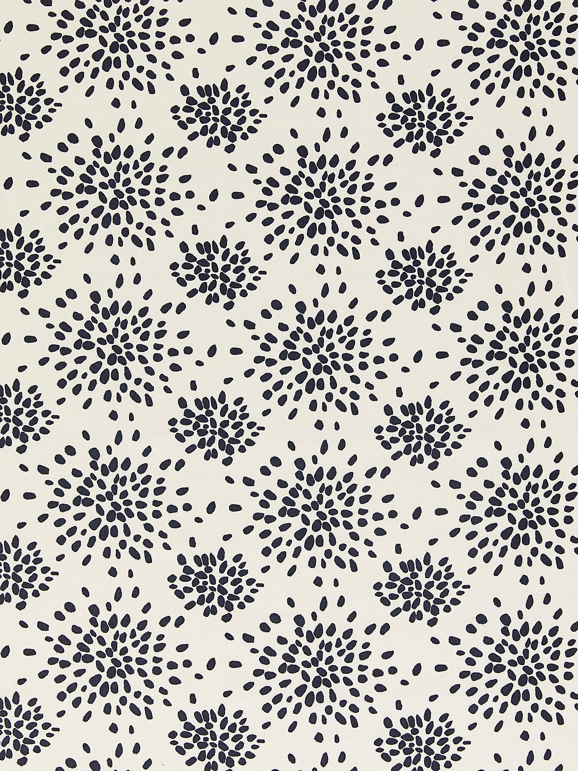 Fireworks Cotton Print - Black On Off-White