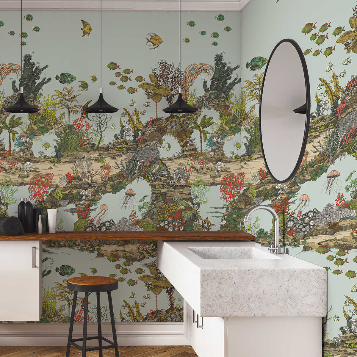Underwater Jungle - 01 - KRAVET COUTURE Wallpaper