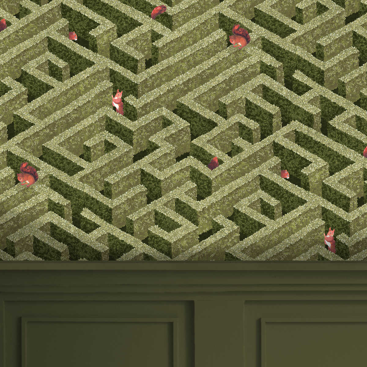 Labyrinth With Squirrels - 01 - KRAVET COUTURE Wallpaper