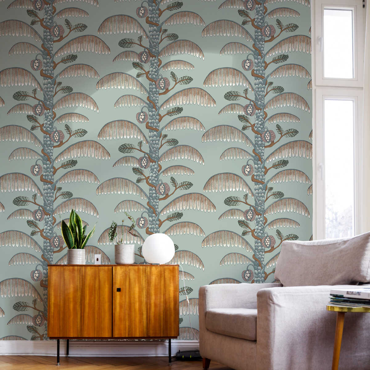 Palm Stripe - 01 - KRAVET COUTURE Wallpaper