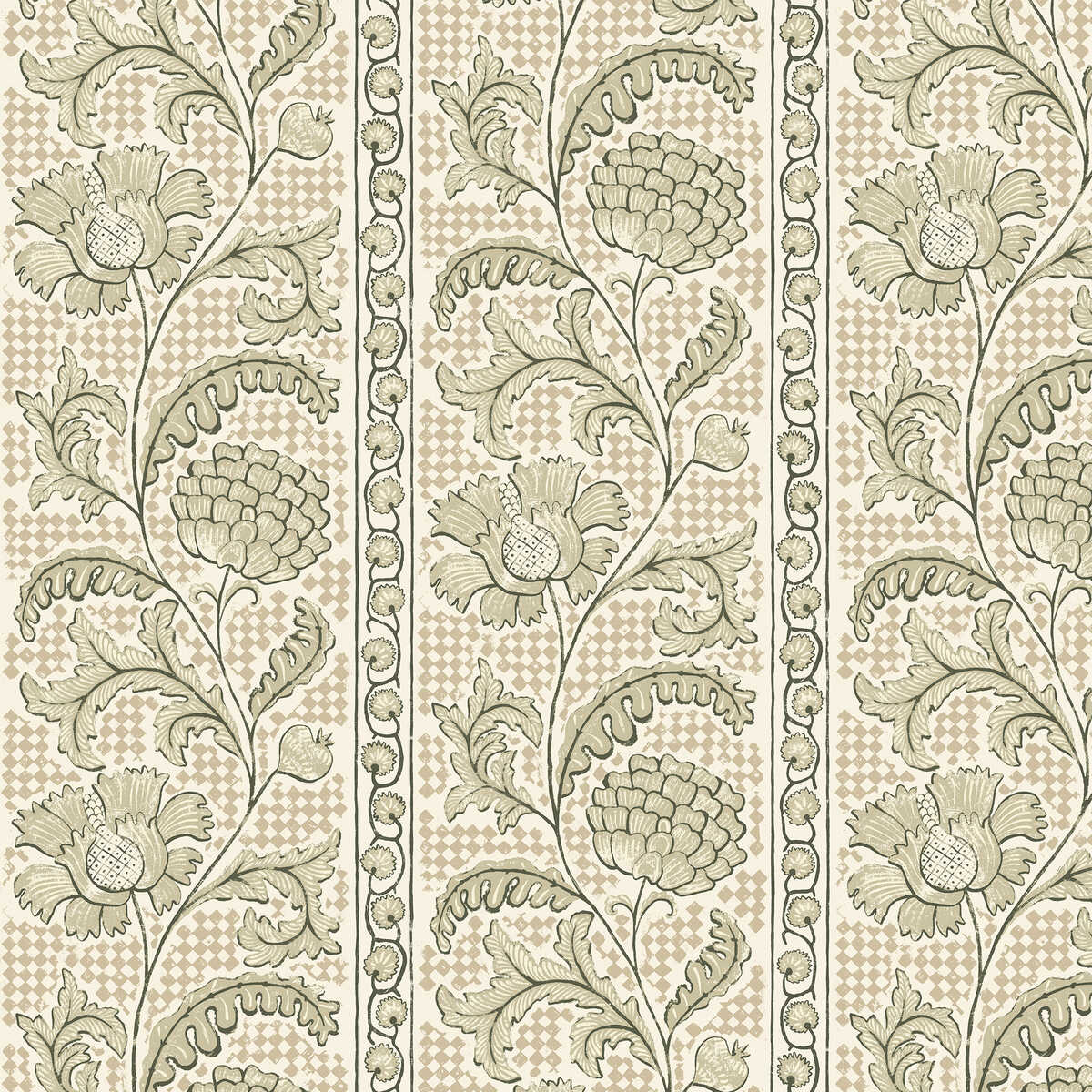 Floral Check - 11 - KRAVET COUTURE Wallpaper