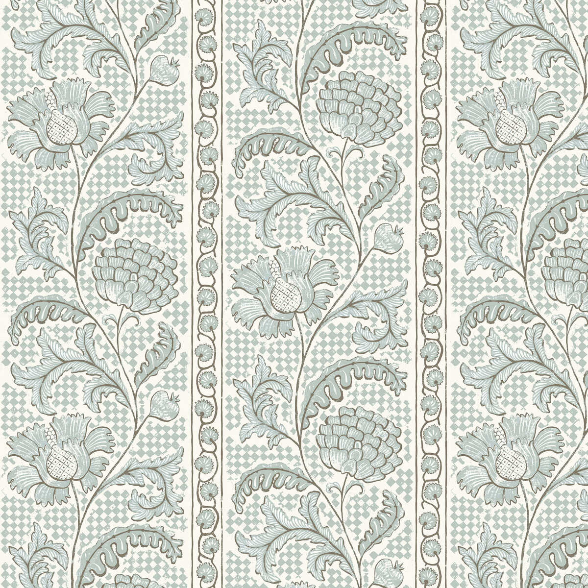 Floral Check - 21 - KRAVET COUTURE Wallpaper